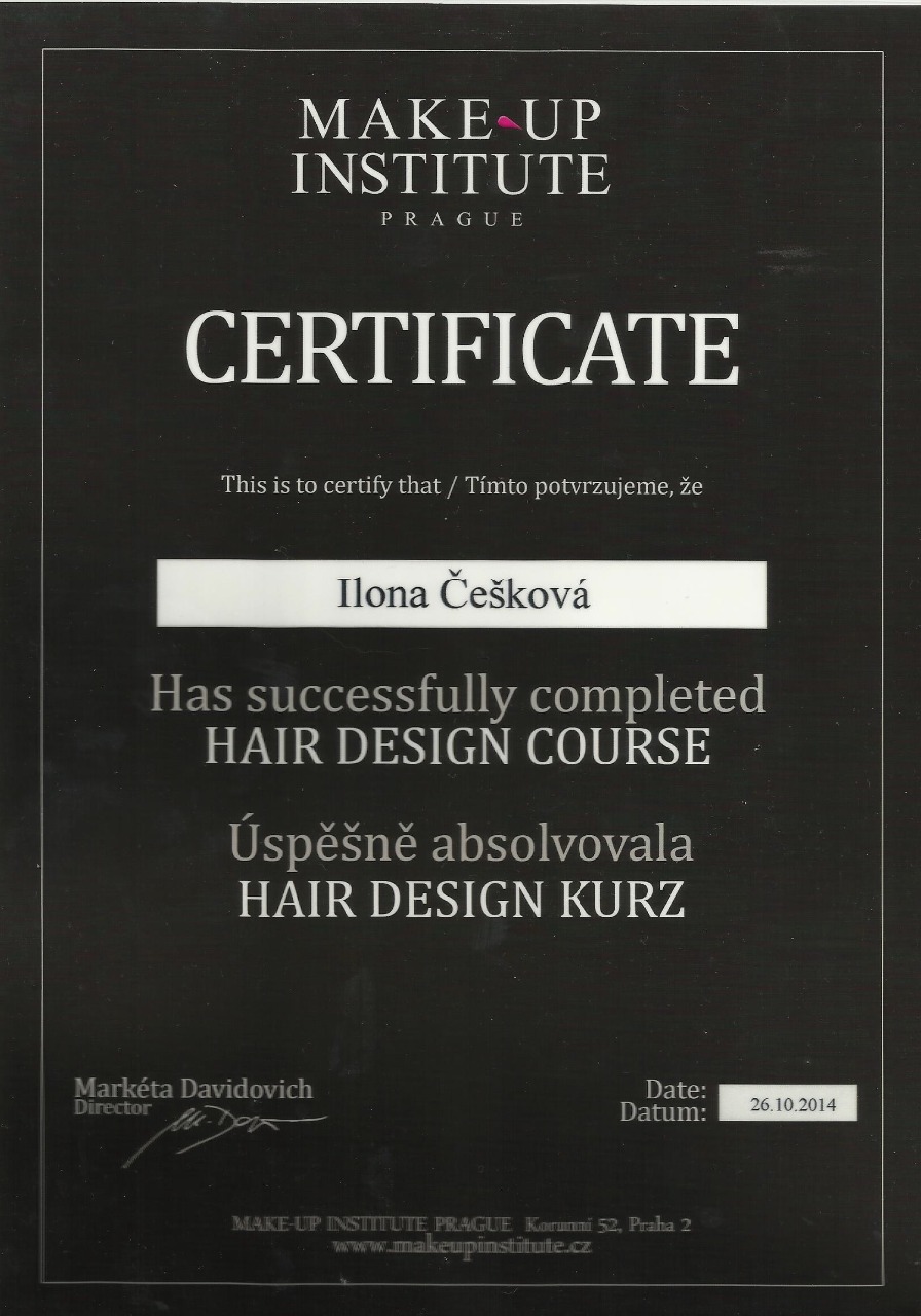 Certifikát Hair 1
